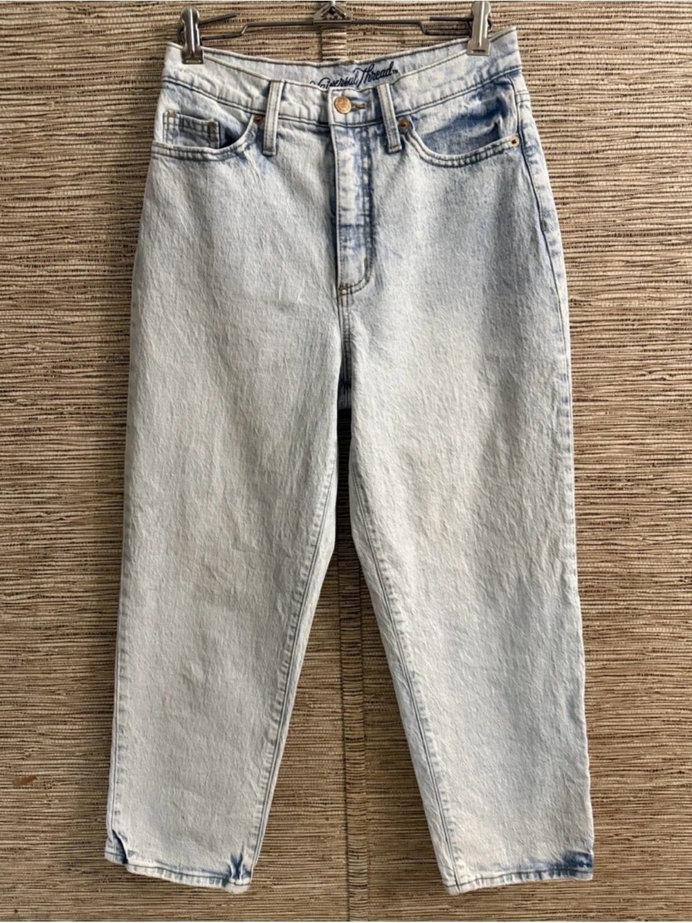 Universal Thread Jeans Women 4 Vintage Straight Crop Light Wash High Rise Blue